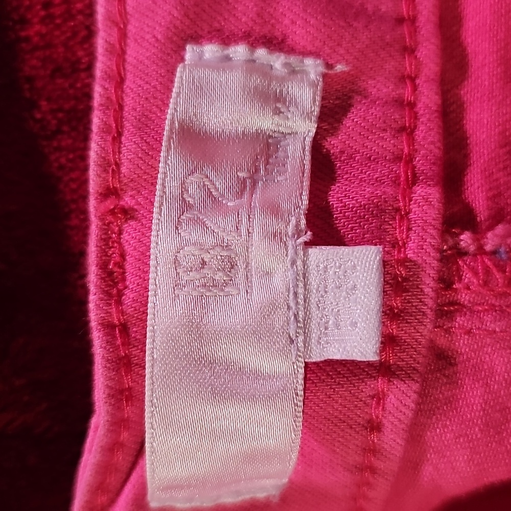 Pink 1822 Denim, Jean Shorts with Frayed Hem and Relaxed Fit Size 16 - Picture 3 of 5